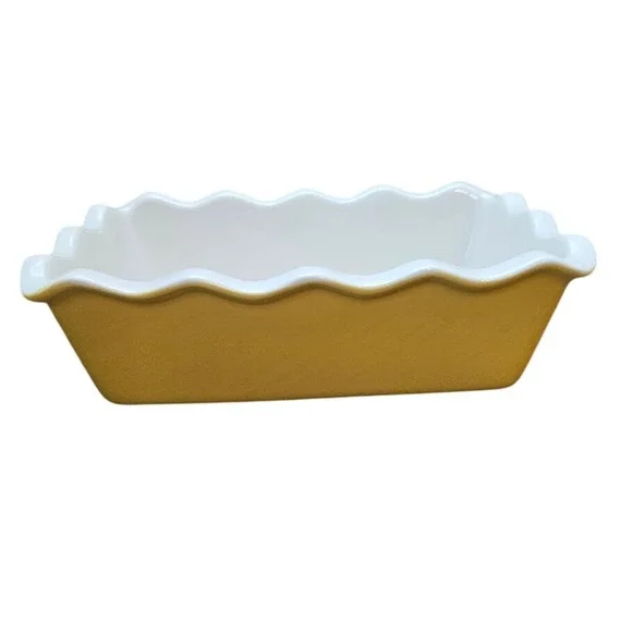 Loaf Pan Scalloped Edge Baking Dish Yellow 11" x‎ 6.5" - Picture 3 of 6